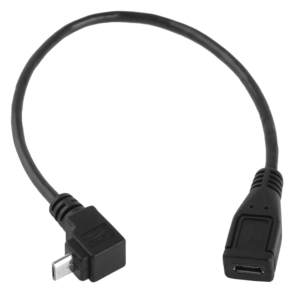 Short 90 Degree Right Angle Micro USB Cable (Male to Female)